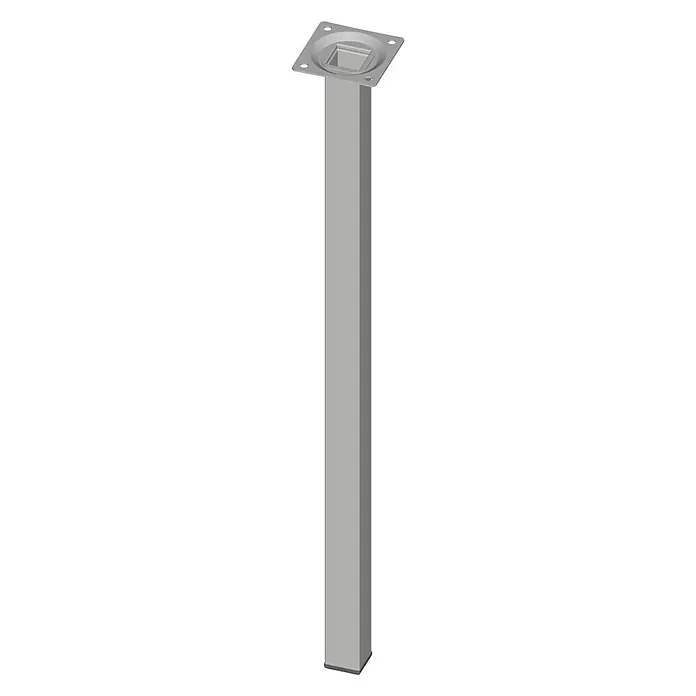 Element System Pata de tubo de acero cuadrangular - L x An x Al: 25 x 25 x 500 mm, Aluminio blanco