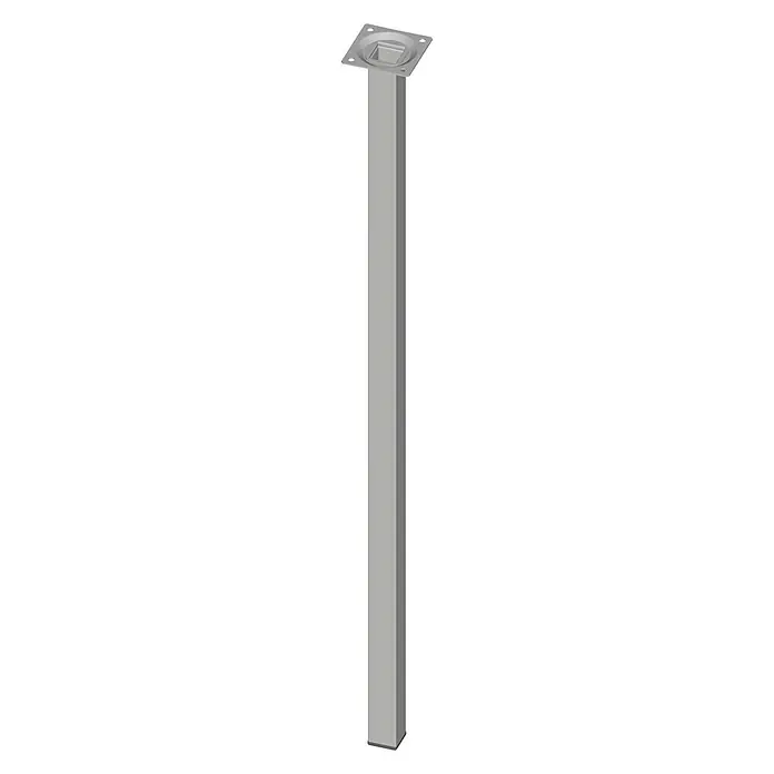 Element System Pata de tubo de acero cuadrangular - L x An x Al: 25 x 25 x 700 mm, Aluminio blanco