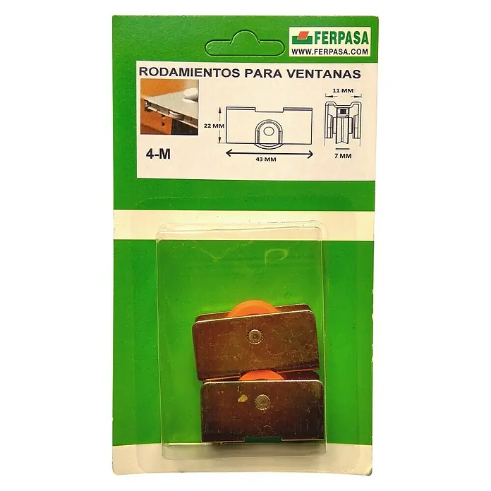 Cojinete de bolas metal 4-M - Diámetro: 22 mm, Ancho: 11 mm
