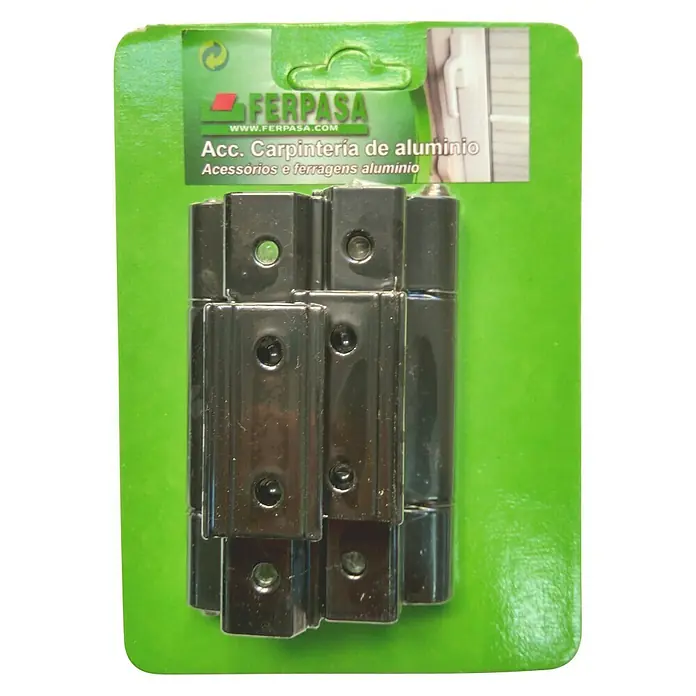 Bisagra reforzada - 10,5 x 4,5 x 3,5 cm, Negro, 2 uds.