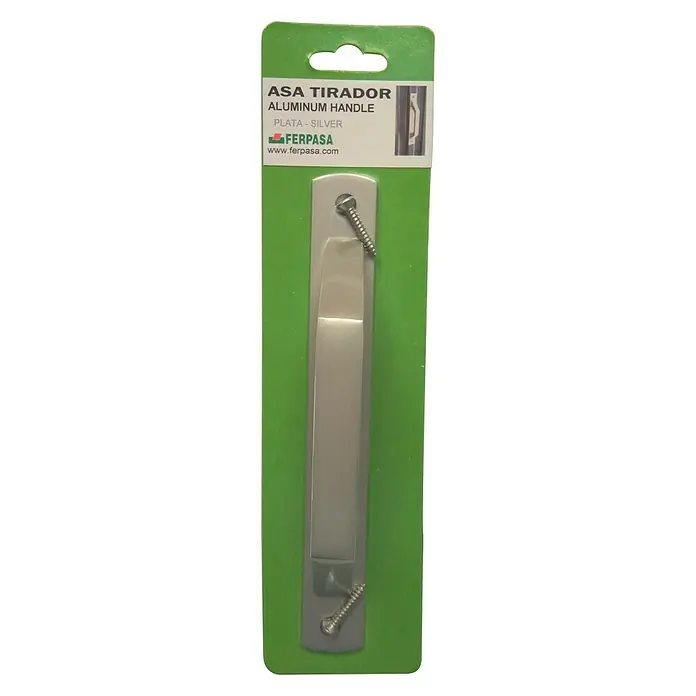 Cerradura para puertas y ventanas con base - Plateado