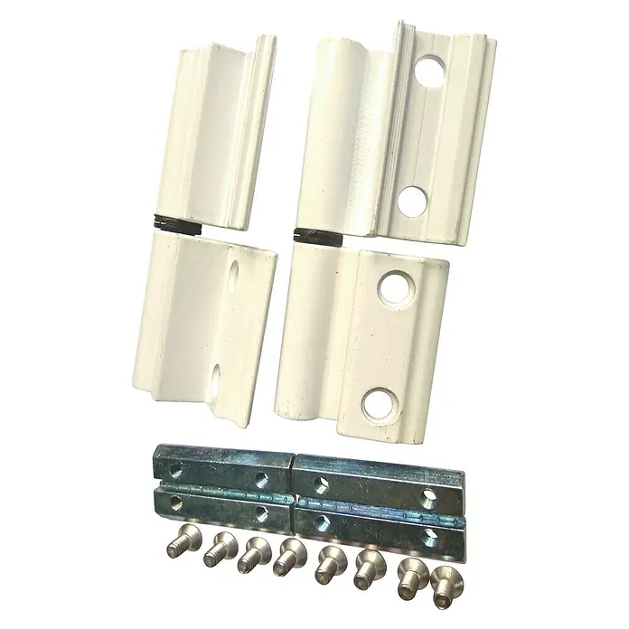Bisagra con 3 hojas - 10,5 x 4,5 x 2,5 cm, Blanco, 2 uds., Apto para: Ventanas mallorquinas