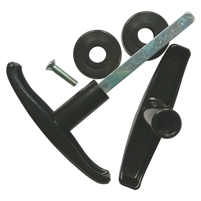 Juego de manillas para puertas basculantes - Largo: 9 cm, Negro
