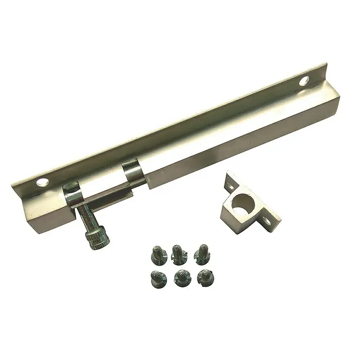Cerrojo - Largo: 150 mm, Aluminio, Plateado