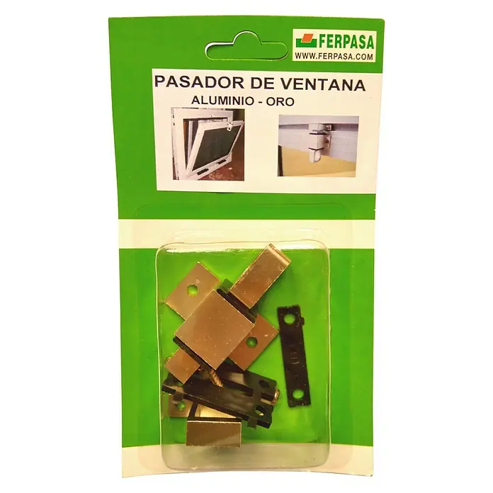 Cierre de seguridad para ventanas - 5,5 x 4 x 2,5 cm, Oro