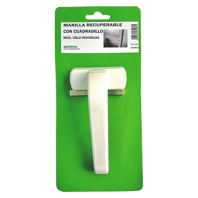 Manilla para ventana - Largo: 10 cm, Apertura según normativa: Apertura universal, Apto para: Puertas y ventanas de aluminio, Blanco