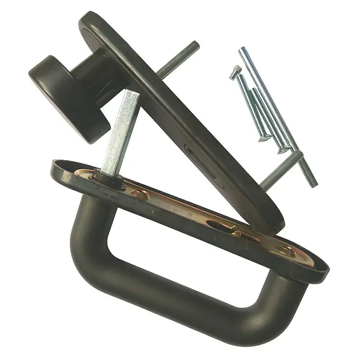 Juego de manillas pomo fijo con bocallave - Nylon, Largo: 17 mm