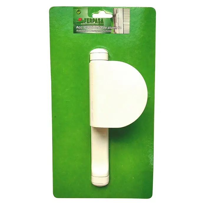 Cerradura para puertas y ventanas con placa - Blanco
