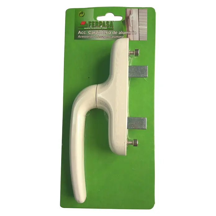 Manilla para ventana - Largo: 18 cm, Blanco, Aluminio