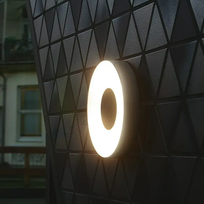 Lutec Aplique exterior LED Ublo - 7,5 W, 4,5 x 19,3 x 19,3 cm, Plateado, Opal, IP54