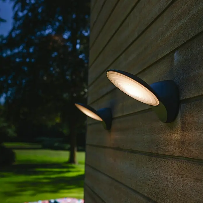 Lutec Aplique exterior LED Tona - 9 W, 19 x 18 x 14,1 cm, Antracita, Opal, IP44