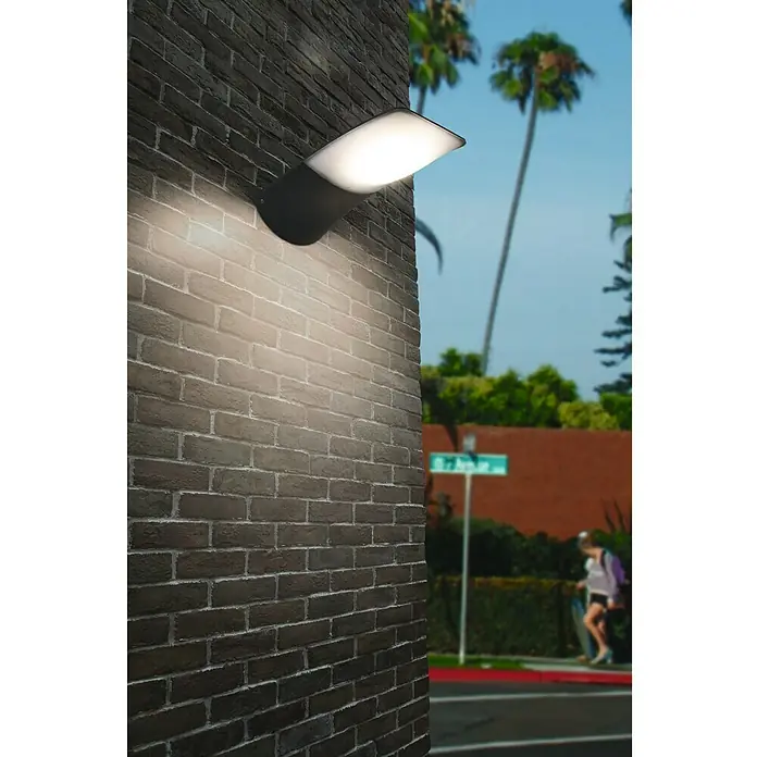 Lutec Aplique exterior LED Zerta - 30 W, 30,3 x 20 x 14,3 cm, Antracita, Opal, IP44