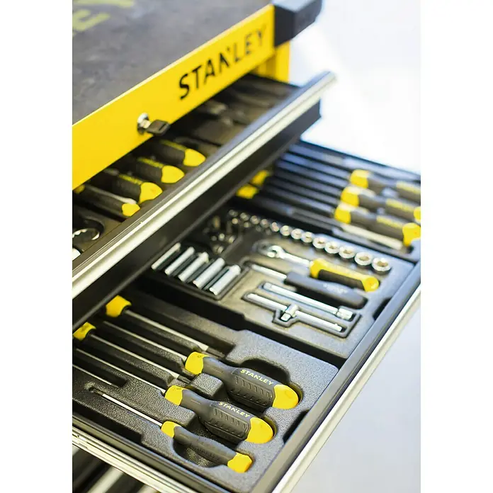 Stanley Carro portaherramientas STA174306 - L x An x Al: 85,5 cm x 68 cm x 47 mm, Acero, Amarillo/Negro