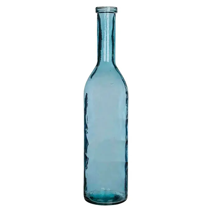Jarrón de vidrio redondo Rioja - Ø x Al: 15 x 50 cm, Azul