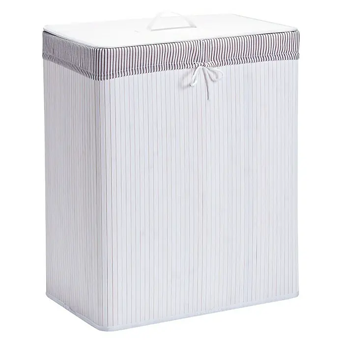 Cesta de ropa Bambú - 32 x 52 x 63 cm, Blanco