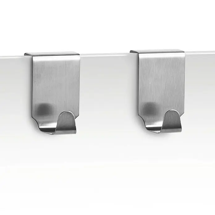 Zeller Present Colgador de trapos para puerta de armario - Acero inoxidable, 2 uds.
