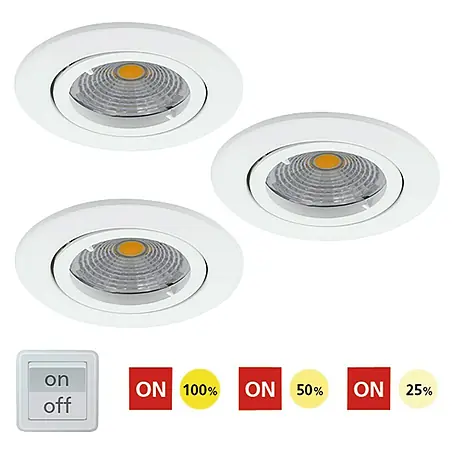 Eglo  Set de focos LED empotrables redondos Tedo