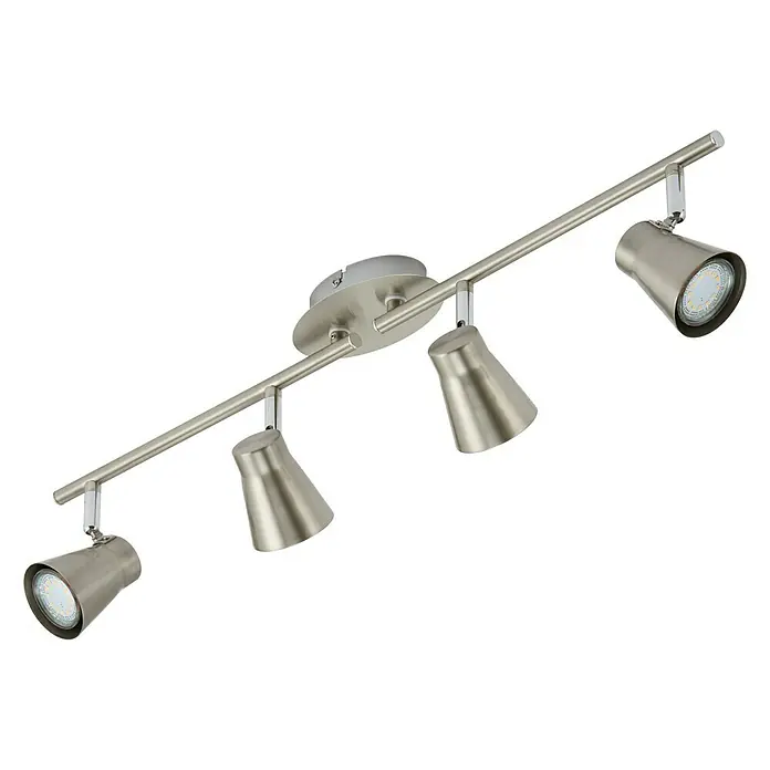 Briloner Regleta LED Four - 12 W, L x An x Al: 80 x 68,5 x 14,5 cm, Níquel mate, Blanco cálido