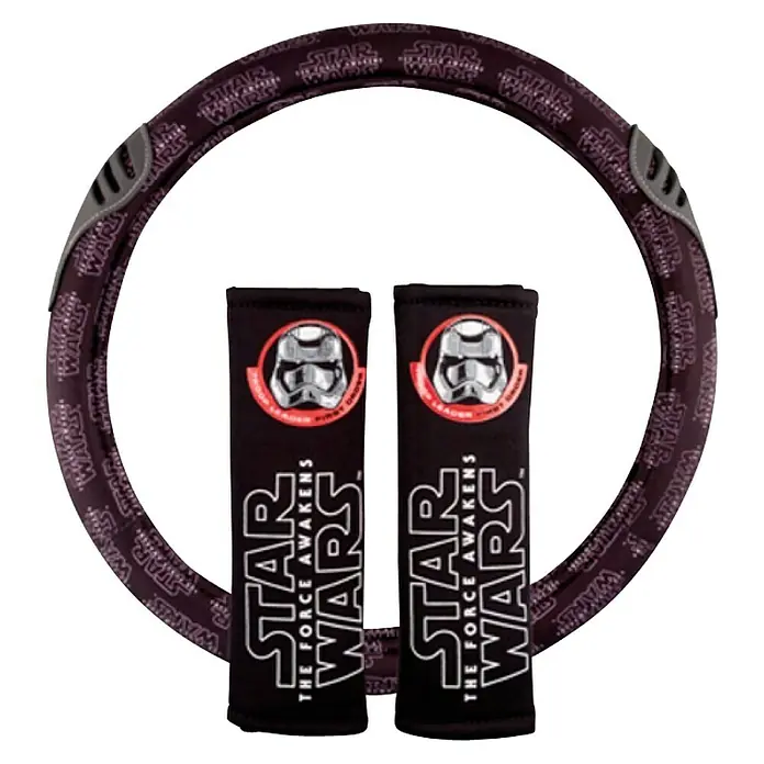 Funda para volante y 2 almohadillas Trooper - Negro, Volantes Ø 37 - 38 cm