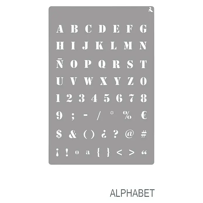 La Pajarita Plantilla decorativa Stencil Alphabet - Alfabeto y números, 20 x 30 cm, Plástico