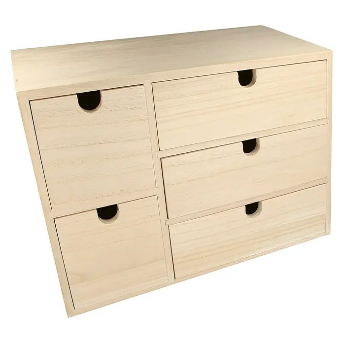 Caja de madera Casillero - 26 x 15 x 35 cm, Natural/marrón claro