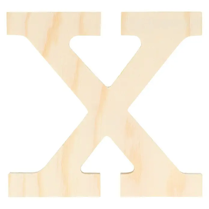 Artemio Letra de madera - Motivo: X, L x An x Al: 11,5 x 1 x 11,5 cm, Madera
