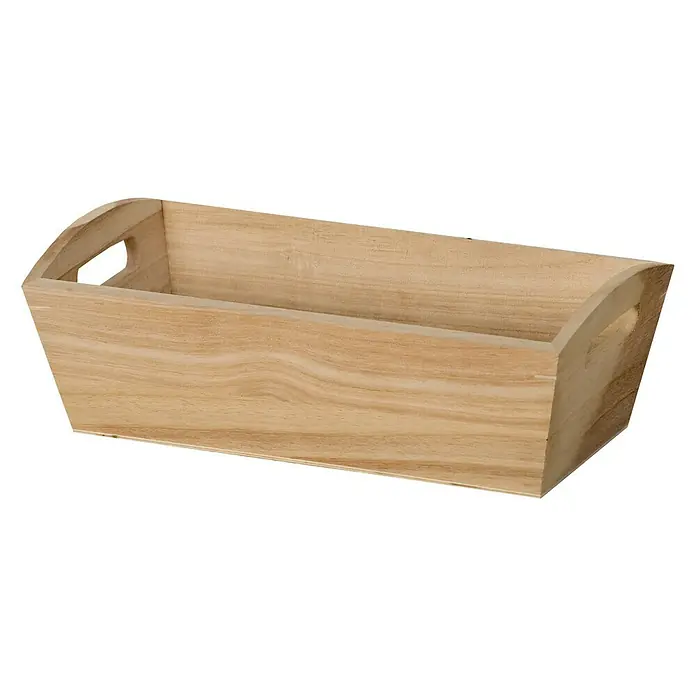 Artemio Caja de madera cesta - 28 x 9 x 14 cm, Natural/marrón claro
