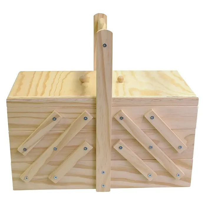 Artemio Caja de madera costurero - 32 x 29 x 16 cm, Natural/marrón claro