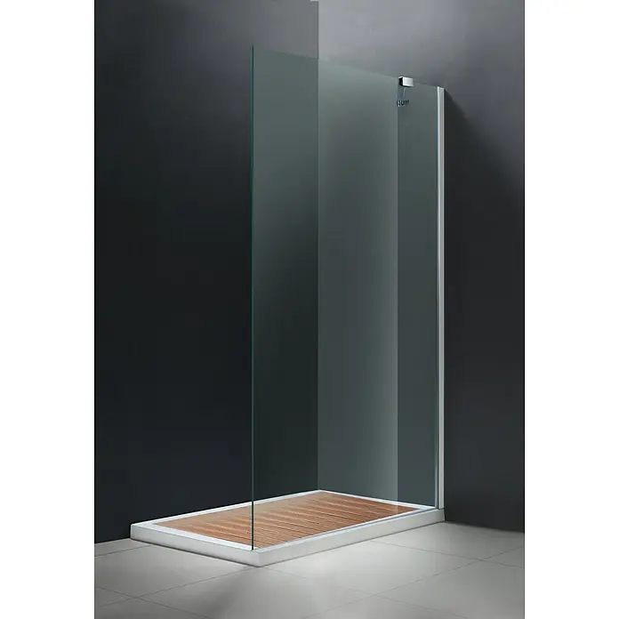 Mampara de ducha fija Jaluit - An x Al: 80 x 190 cm, 8 mm, Cromo