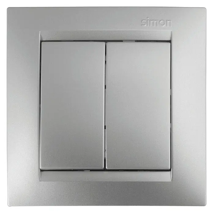 Simon 15 Conmutador doble - Aluminio, En pared, Plástico