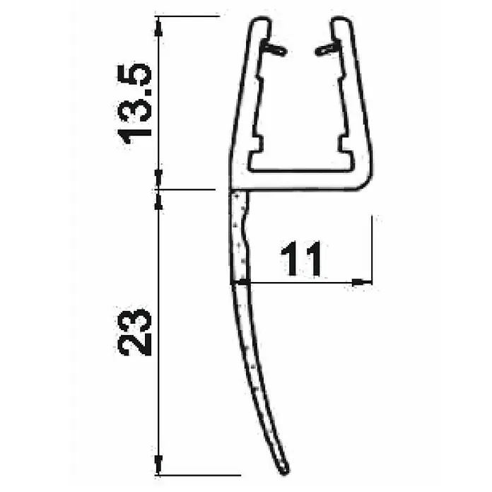 Perfil de sellado recto L - L x An x Al: 200 x 1,02 x 3,6 cm
