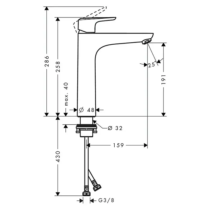 Hansgrohe Ecos Grifo de lavabo XL - Cromo