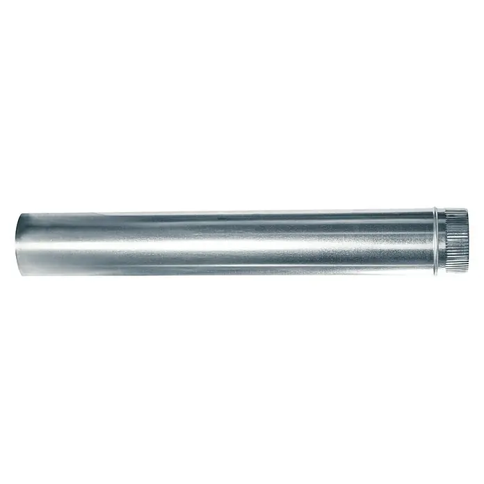 Tubo para estufa - Ø x L: 120 mm x 100 cm, Zincado, Plateado