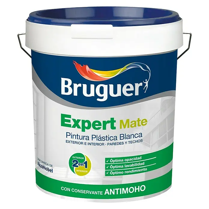 Bruguer Pintura para paredes y techos Expert - Blanco, 15 l, Mate