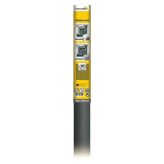 Schellenberg Tela de fibra de vidrio en rollo - Antracita, Ventana