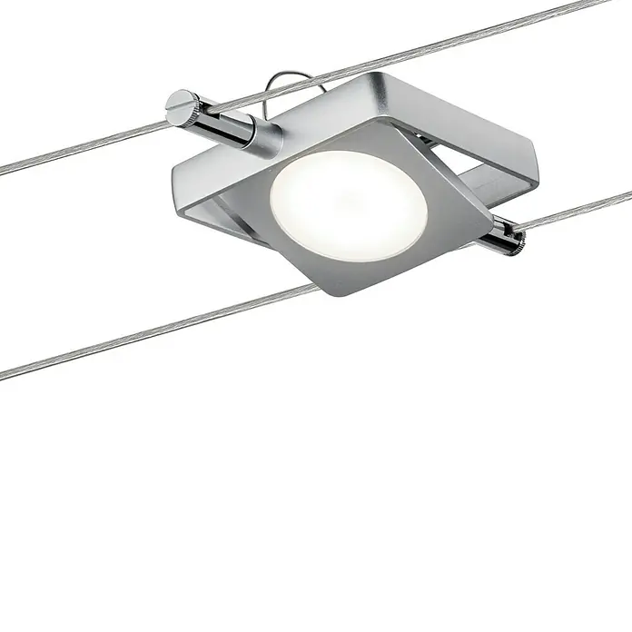 Paulmann Sistema de sujeción para lámparas LED con cables tensados Macled - Blanco cálido, Largo: 10.000 mm, Cromo