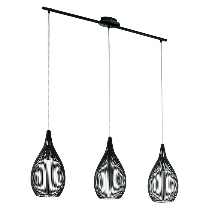 Eglo Lámpara colgante Razoni Negra - 180 W, L x An x Al: 9,9 x 19 x 110 cm, Negro, E27