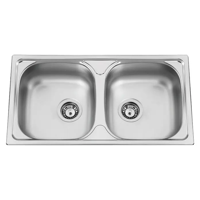 Rodi Fregadero encastrable Okio Dúo - 43,5 x 78 cm, Acero inoxidable, Acero inoxidable