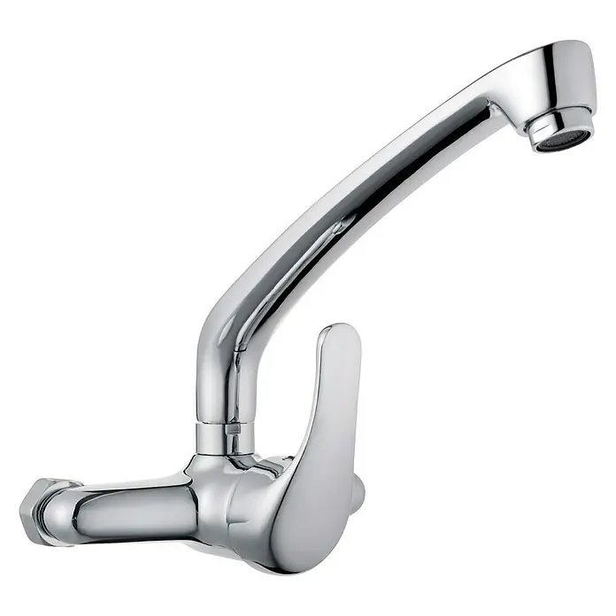 Grifo monomando de pared Astral - Cromo, Brillante, Caño alto
