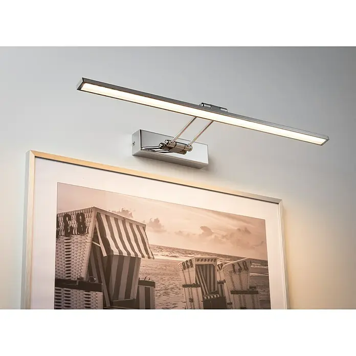 Paulmann Galeria LED-Bilderleuchte Beam Sixty - 11 W, Warmweiß, 58,5 x 19 cm, Chrom - Stimmungsaufnahme