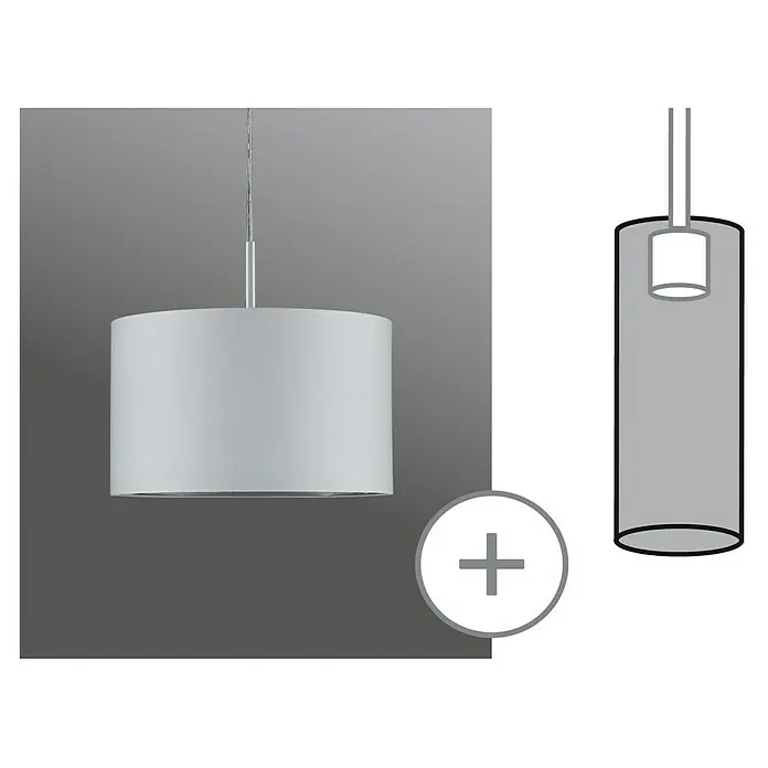Paulmann DecoSystems Lampenschirm Tessa - Durchmesser: 25 cm, Weiß, Textil, Form: Rund - Anwendungsbeispiel