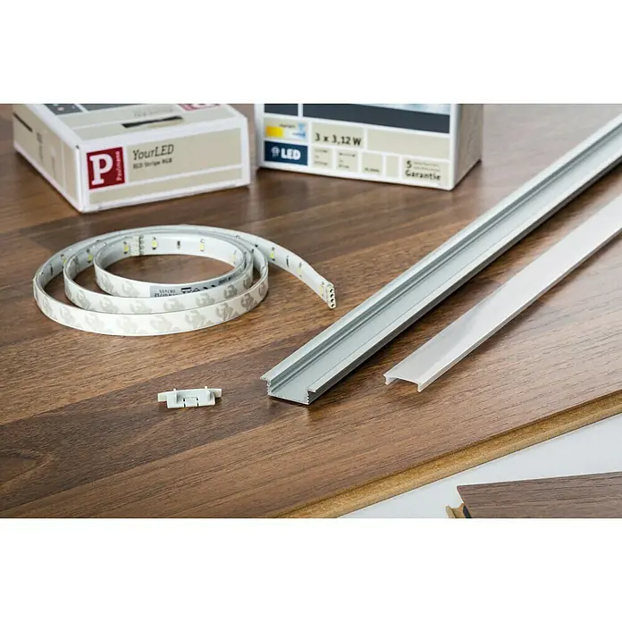 Paulmann Prijelazni profil s LED trakama - 1 m, Aluminij, Eloksirano - Živopisni prikaz