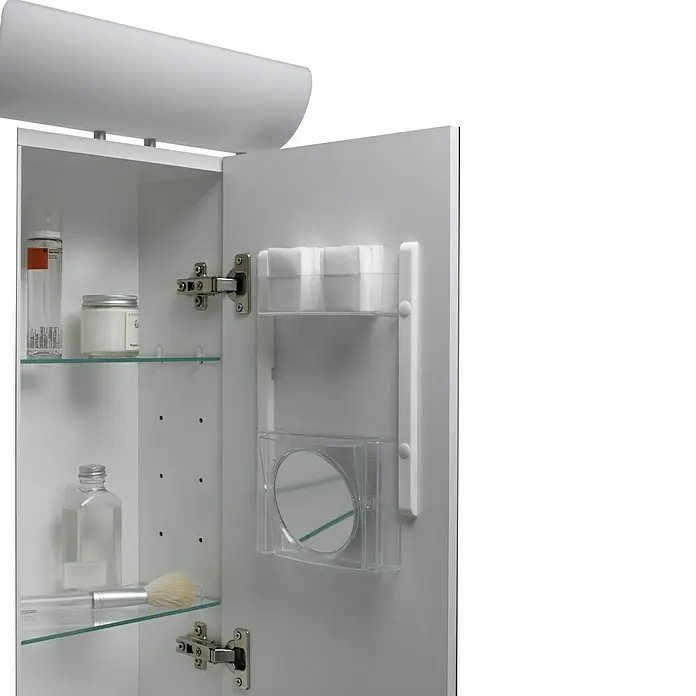Jokey Spiegelschrank Tagona - B x H: 80 x 65 cm, Mit Beleuchtung, MDF, Weiß - Detailaufnahme