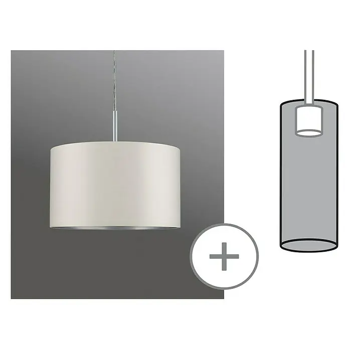 Paulmann DecoSystems Lampenschirm Tessa - Durchmesser: 25 cm, Creme, Textil, Form: Rund - Anwendungsbeispiel