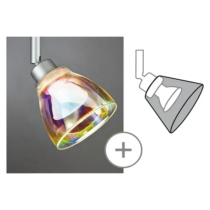 Paulmann DecoSystems Lampenschirm Wolbi - Durchmesser: 9 cm, Dichroic, Glas, Rund - Anwendungsbeispiel