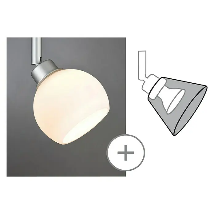 Paulmann DecoSystems Lampenschirm Wolbi - Durchmesser: 9 cm, Opal, Glas, Form: Rund - Anwendungsbeispiel