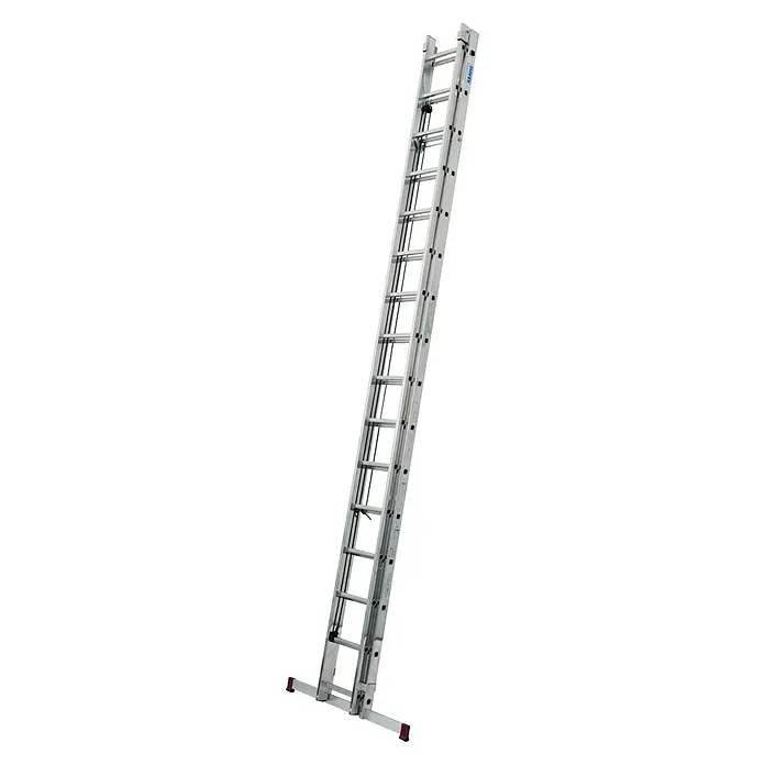 Krause Corda Sprossen-Seilzugleiter - Arbeitshöhe: 8,63 m, Anzahl Tritte: 2 x 16 Sprossen, Aluminium - Linke Seitenansicht