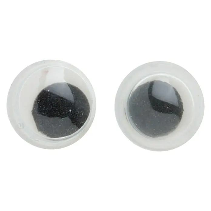 Glorex Wackelaugen - Durchmesser: 7 mm, 48 Stk., Weiß - Vorderansicht