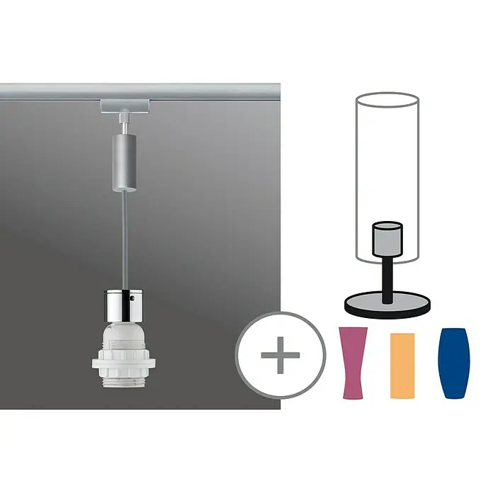 Paulmann URail 2Easy Pendelleuchte Basic - 20 W, Chrom, Chrom matt, Höhe: 150 cm - Anwendungsbeispiel