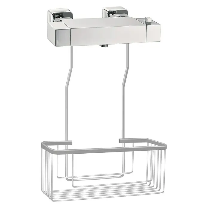 CM Baños Cesta de baño portagel - L x An x Al: 13,5 x 46 x 30,5 cm, Plateado